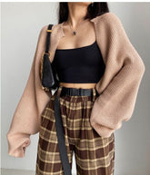 Open Front Long Sleeve Knit Cardigan