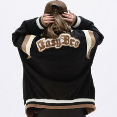 Vintage Coffee Cream Varsity Jacket