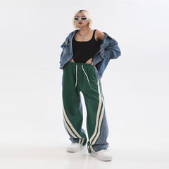 Patchwork Striped Baggy Boyfriend Jeans