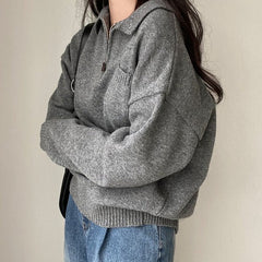 Pocket Crop Knit Sweater