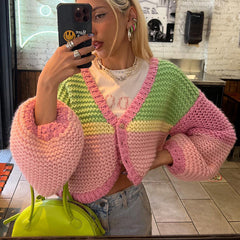 Bubble Gum Knitted Cottage Cardigan