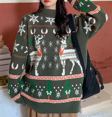 Christmas Elk Jacquard Sweater