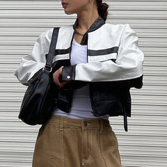 Cropped Pu Leather Jacket
