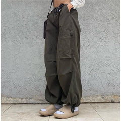Drawstring Y2K Baggy Parachute Pants