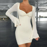 Flared Sleeve Bodycon Mini Dress