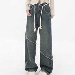 Fray Trim Vintage Boyfriend Jeans