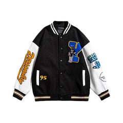 Retro Embroidery Letter Baseball Jacket