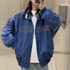 Letter Embroidery Oversized Jacket