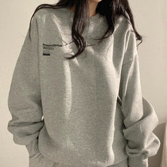 Letter Print Pullover Oversized Sweatshirt