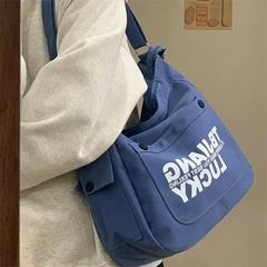 Letters Large Canvas Crossbody Bag