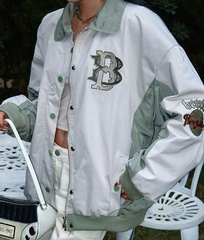 Logo Graphic Color Block Moto Jacket