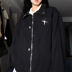Metal Star Vintage Zip Up Jacket
