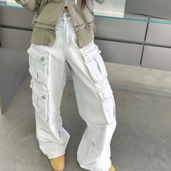 Multi Pockets Vintage Baggy Cargo Jeans
