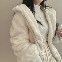 Oversized Fleece Hooded Jacket