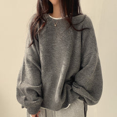 Oversized Split Hem Pullover Sweater