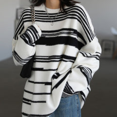 Oversized Stripe Jumper Knit Sweater