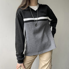 Patchwork Striped 90s Sweatshirt