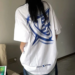 Phantom Letter Print Oversized Short Sleeve Tee