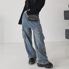 Pocket Patch Boyfriend Fit Cargo Jeans