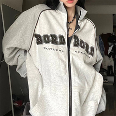 Raglan Sleeve Embroidered Oversized Jacket