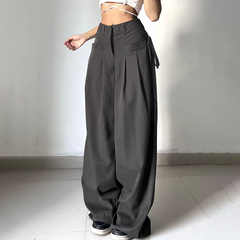 Retro Street Low Waist Wide Leg Pants