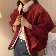 Reversible Contrast Color Lambswool Jacket