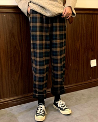 90s Kids Pants in Plaid Check