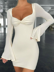 Flared Sleeve Bodycon Mini Dress