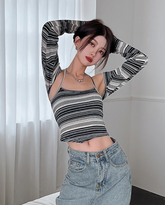 Y2K Striped Tank Top Set