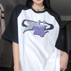 Star Graphic Raglan Short Sleeve Oversized Tee