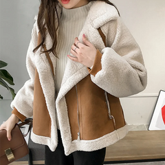 Lambswool Suede Patch Loose Jacket