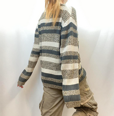 90s Cozy Striped Downtown Sweater