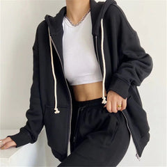 Simple Baggy Zip Up Hoodie