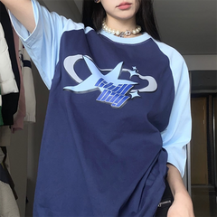 Star Graphic Raglan Short Sleeve Oversized Tee
