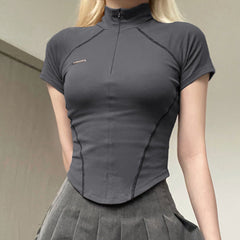 Stitch Detail Short Sleeve Top