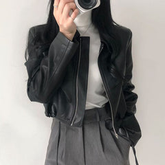 Street Pu Leather Short Jacket