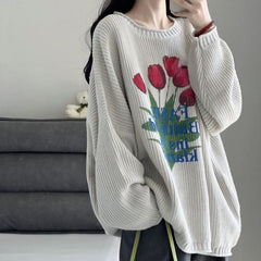 Tulip Jacquard Loose Sweater