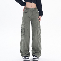 Vintage 90s Green Cargo Jeans