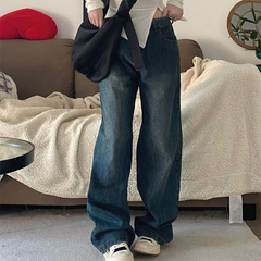 Vintage Blue Washed High Waist Boyfriend Jeans