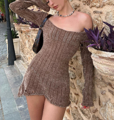 Vintage Chenille Long Sleeve Mini Dress