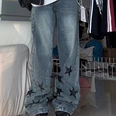 Vintage Denim Star Patch Boyfriend Jeans