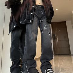 Vintage Hip Hop Star Embroidered Boyfriend Jeans