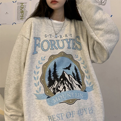 Vintage Mountains Graphic Oversized Sweatshirt