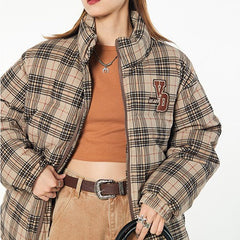 Vintage Plaid Padded Jacket