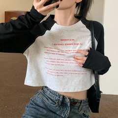 Vintage Raglan Sleeve Crop Top