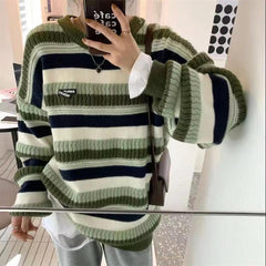 Vintage Striped Oversized Sweater