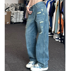 Vintage Washed Ripped Boyfriend Jeans