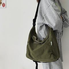 Washed Large Canvas Crossbody Bag