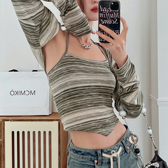 Y2K Striped Tank Top Set