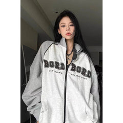 Raglan Sleeve Embroidered Oversized Jacket